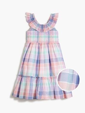 CREWCUTS matching smocked dress and headband toddler